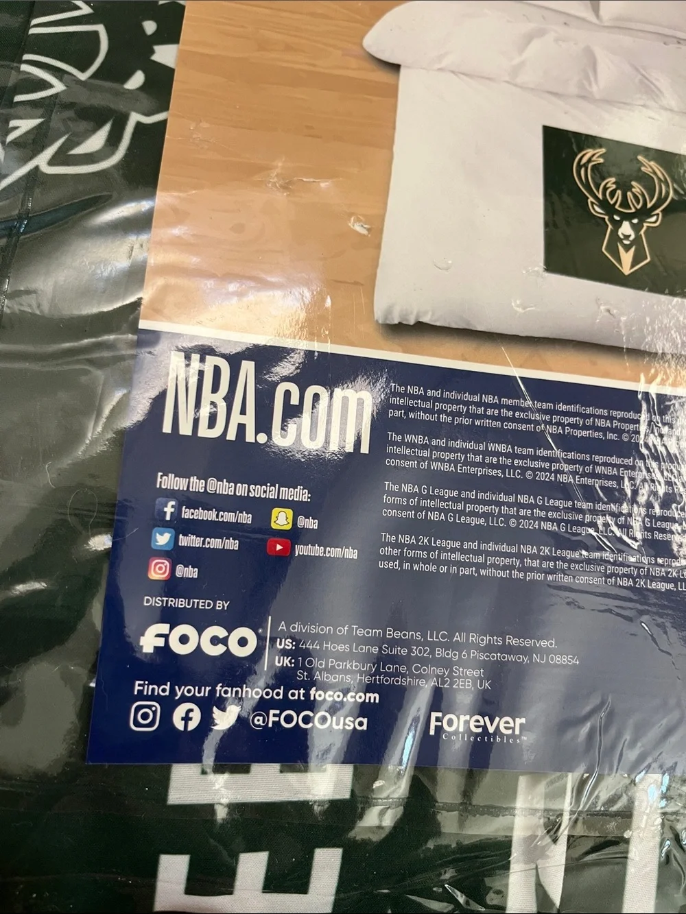 NEW NBA Milwaukee Bucks FOCO 5-Piece Twin Comforter Sheet Set